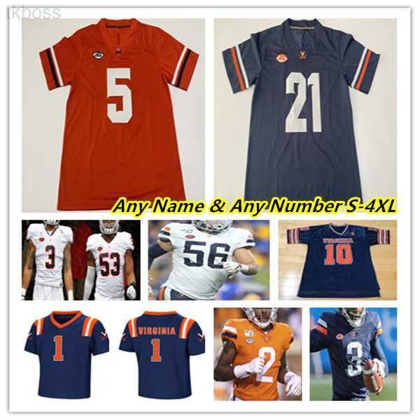 

american college football wear football jersey virginia cavalier uva brennan armstrong perris jones xavier brown mike hollins keytaon thomps, Black