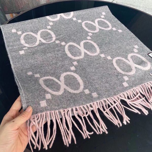 

fashion men's and women's designer cashmere scarf full letter scarves soft touch warm delicate fabric tag autumn and winter long s, Blue;gray
