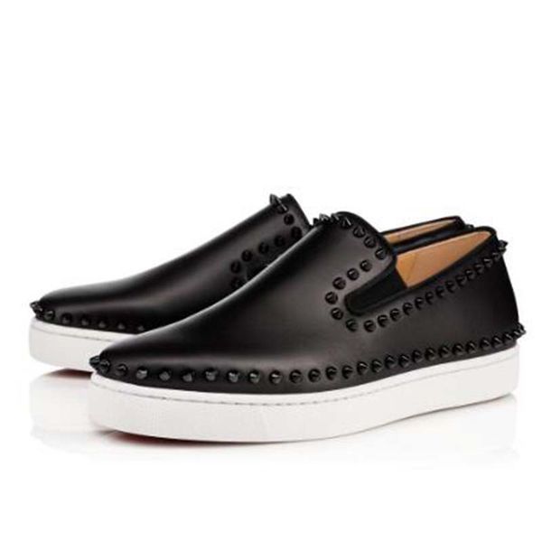 

christians red-bottoms pik boat flat sneakers casual shoes mens womens low black designer full spikes loafers luxury man woman qiq