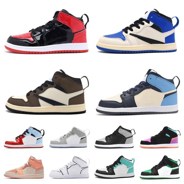 

jumpman 1 kids basketball shoes boys girls fragment x scotts patent bred university blue obsidian unc chicago shadow dark mocha light smoke