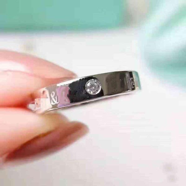 

t family same couple ring s925 silver three diamond narrow edition boys and girls give gift 1837 plain circle wholesale engagement bijoux cj