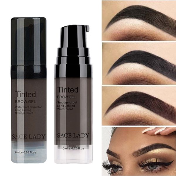

6 colors black brown eyebrow gel long lasting waterproof eye brow tint cream smooth makeup eyebrow wax pomade cosmetics 6ml