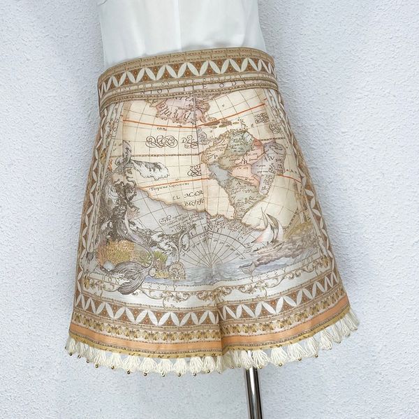 

women's shorts 2023 australian designer designed marine series with manila hemp hem shorts, White;black