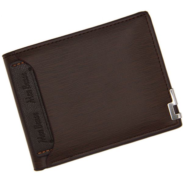 

2023 men's wallet card holders short wallet multi-function fashion casual draw for men cardholder bags with, Brown;gray