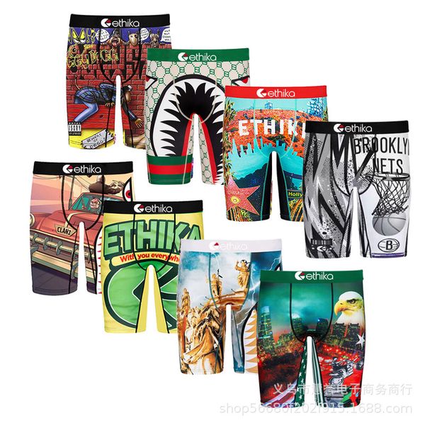 

designer men underwear underpants ethik boxer beach reathable underpant mens tight waist man, Black;white