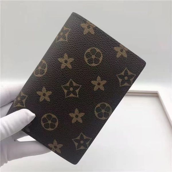 

2022 with box mens wallet card holders passport genuine leather men's card holder women purse covers for passports louise vutton crossb, Brown;gray