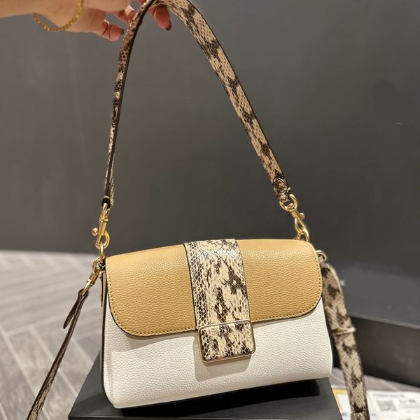 

women genuine leather messenger shoulder bag designers c luxury lady khaki crossbody flap stitching color hand bags long straps medium size