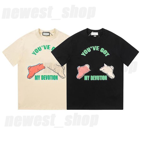 

2023 designer mens t-shirt europe t shirt luxury classic spring summer circle classic letter cartoon animal black tshirts simple casual ha c, White;black