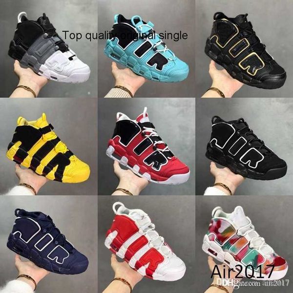

mens women more uptempos basketball shoes scottie pippen multi-color varsity red green bulls university blue unc premium wheat dark stucco