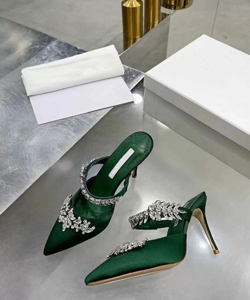

luxury women sandals lurum shoes satin jewel buckle mules wedding flower strass diamond shoe evening flat elegant ladies footwear 35-43, Black