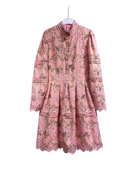 

spring 2023 new simple fashion stand collar print long sleeve dress, Black;gray