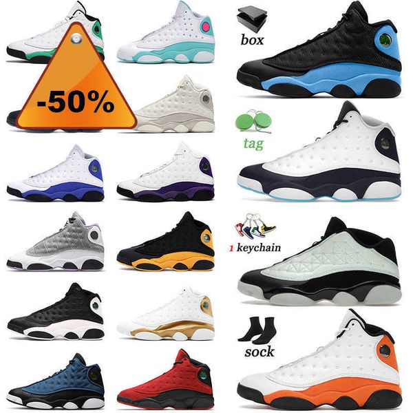 

high shoes authentic jumpman 13 13s xiii mens basketball shoes university blue obsidian soar green chicago cap and gown sports outdoor sneak, Black