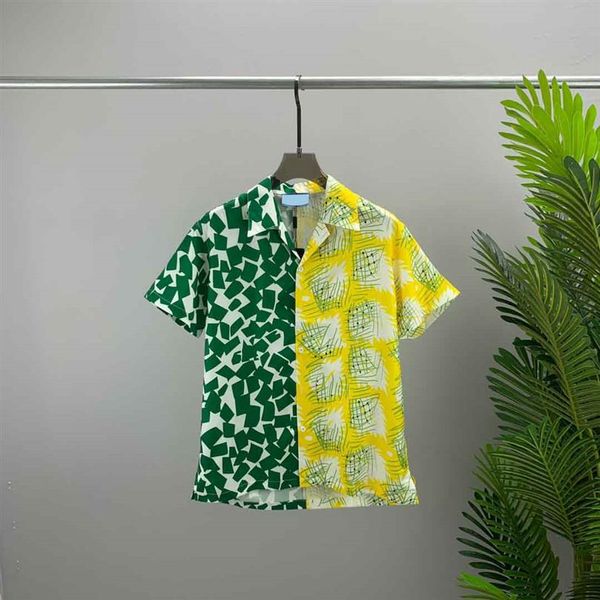 

2021ss spring and summer new high grade cotton printing short sleeve round neck panel t-shirt size m-l-xl--xxxl color black w281r, Black;brown