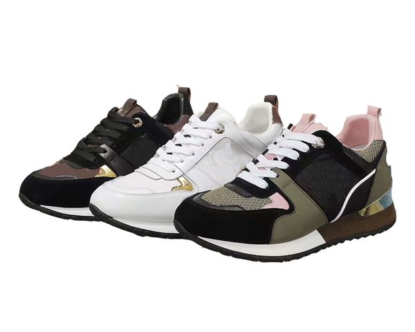 

designer mesh casual shoes men women lace-up sneakers leather denim breathable circle pattern running training shoes lightweight run away st, Black