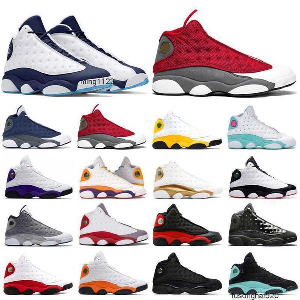 

2023 casual 13s university gold basketball shoes jumpman 13 dark powder blue red flint hyper royal court purple mens trainers sport sneakers, Black