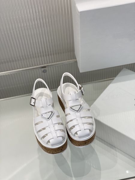 

2022 wooden thick soled sandals hollow woven wrapped roman shoes size35-40, Black