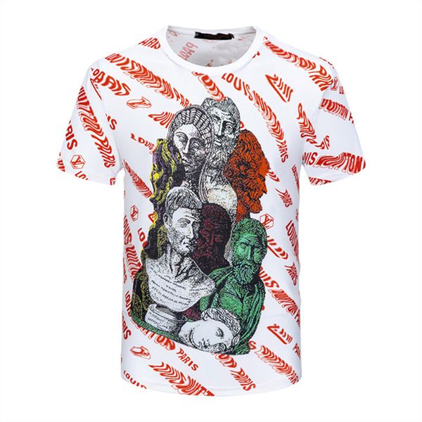 

luxury mens designer t shirt black red letter printed shirts short sleeve fashion brand designer tees p283, White;black