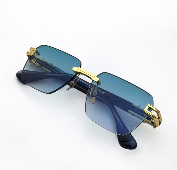 

fshion luxury r mens sunglasses metal vintage square shape rimless glasses summer simple and versatile style anti-ultraviolet come with case, White;black