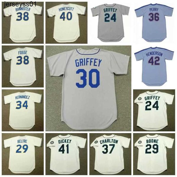 

baseball seattle vintage baseball jersey 24 ken griffey jr. 1997 29 adrian beltre brett boone 2001 hernandez perry charlton bannister fosse, Blue;black