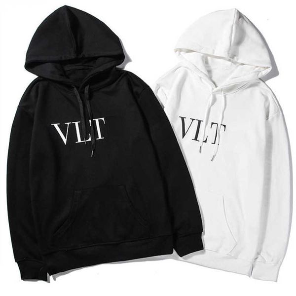 

plus size hooded sweater mens hoodies vltn lettering printing hoody vt designer hoodie men women pullover jackets cotton casual sweatshirt, Black