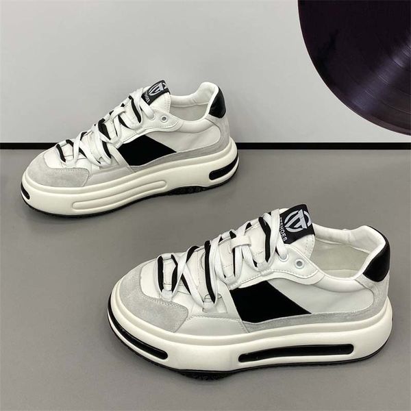 

2023 luxury designer men's causal shoes light lace up rock punk loafers sport walking sneakers, Black