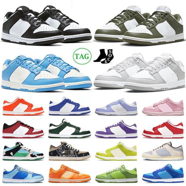 

designer dunks low running shoes men women unc panda black white medium olive triple pink syracuse chicago grey fog mens trainers sport