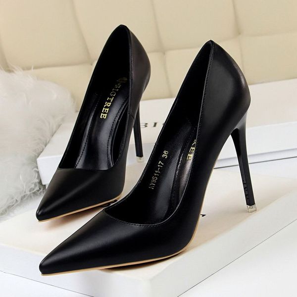 

women's high mouth shoes slim heel super high heel shallow shoes slim single shoes heel simple pointed fashion 2022 kqvdj, Black