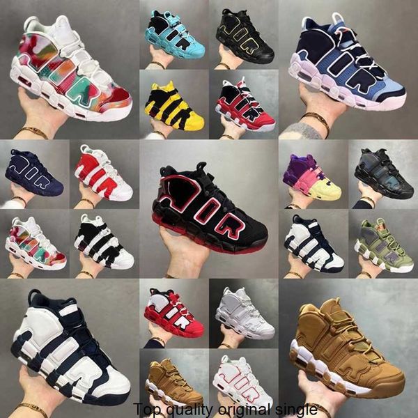 

classic more basketball shoes mens total-scottie white 96s varsity red green multi color black bulls university blue unc uptempos woman