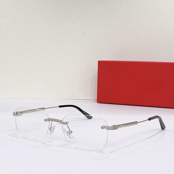 

ct0349c eyewear frames business casual mens prescription sunglasses silver rimless rectangle optical glasses frame gun black arm carti origi, White;black