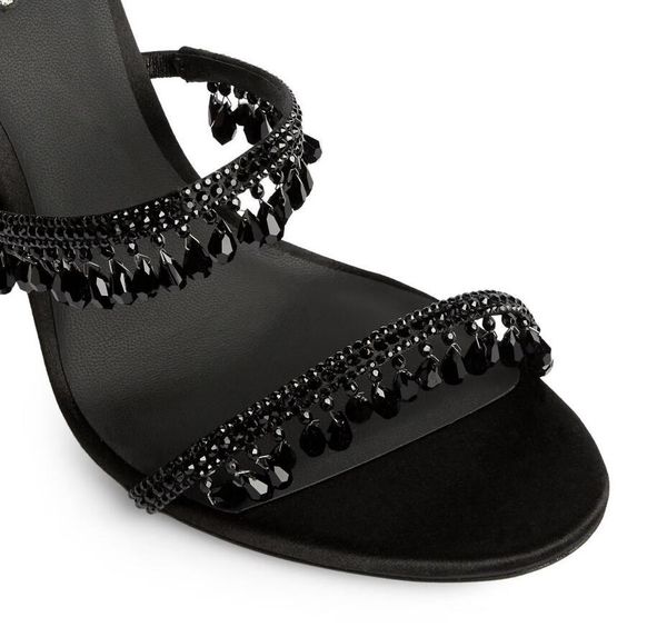

sandals heel shoes high renes-caovillas women dress shoe chandelier embellished leather black sandal heel
