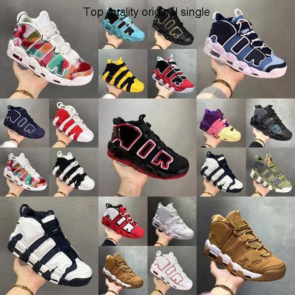 

classic more basketball shoes mens total-scottie white 96s varsity red green multi color black bulls university blue unc uptempos woman