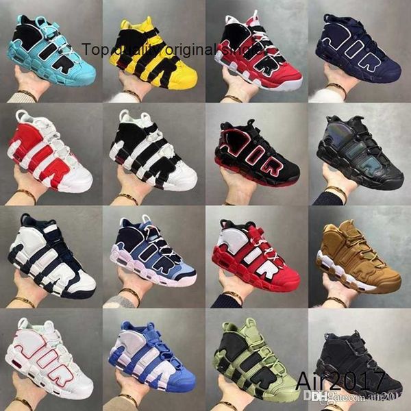 

2022 mens women more uptempos scottie pippen basketball shoes varsity red green black bulls hoops pack unc trainers premium wheat