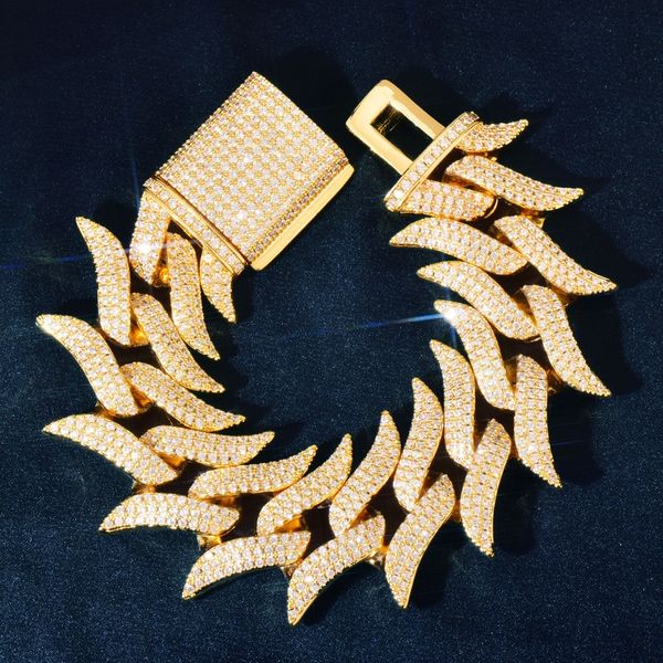 

7/8/9inch trendy hiphop jewelry white yellow gold plated bling cz stone cuban bracelet for men women link bracelets, Black