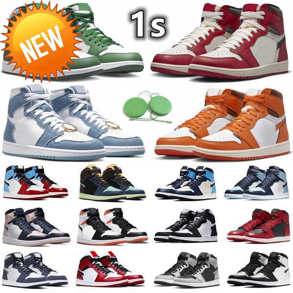 

low 1 1s mens basketball shoes sneaker lost and found gorge green starfish bred patent dark mocha denim silver toe newstalgia shadow men wom