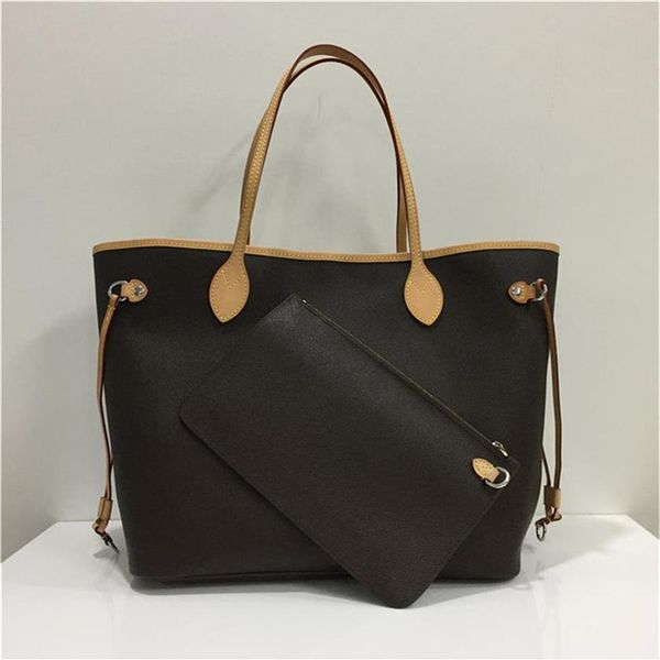 

luxurys designer handbag lady genuine leather bag with letters fashion bagss ladies brown handbags leathers clutch tote purses and234u