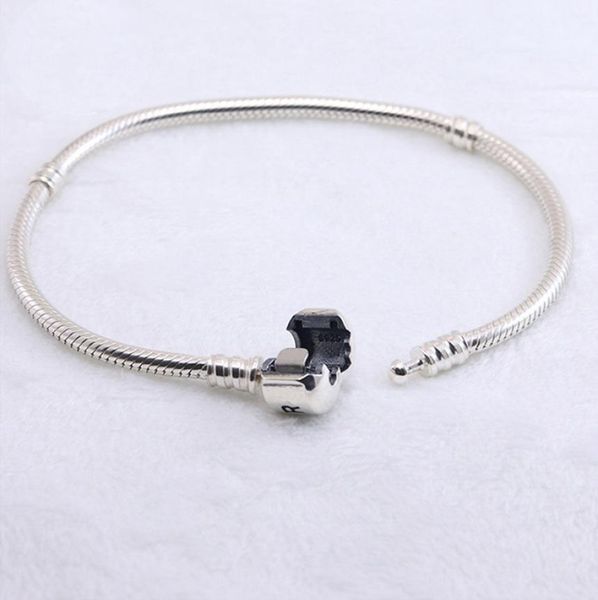 

authentic 925 sterling silver bracelets snake chain with logo bracelet fit pandora charms beads jewelry for women and men gif7973795, Golden;silver