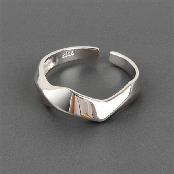 

europe and america irregular band rings geometrically smooth adjustable women's ring new fashion handmade party jewelry gift ab1084, Silver