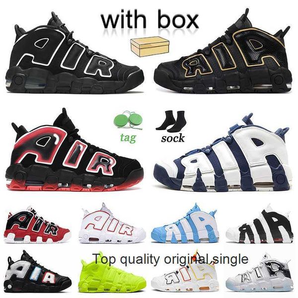 

pp basketball shoes men more uptempos 96 air total scottie pippen with box white varsity red green multi-color black bulls university blue