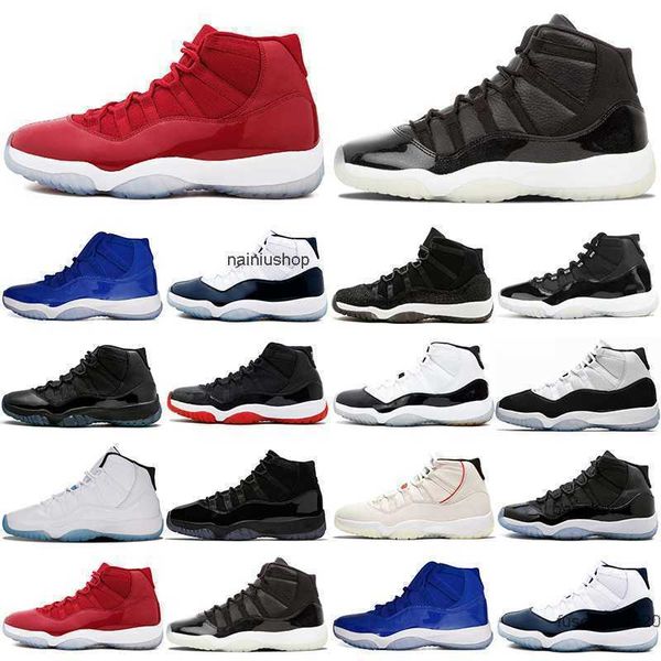 

2023 casual wholesale original 11s basketball shoes men prom night platinum tint midnight navy prm heiress blue gym red space jam concord 23, Black