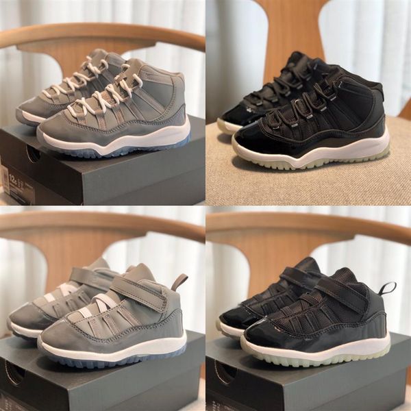 

2022 cool grey jumpman xi 11s kids basketball shoes children toddler concord 11 youth children trainers boy girl sneakers space ja238s, Black