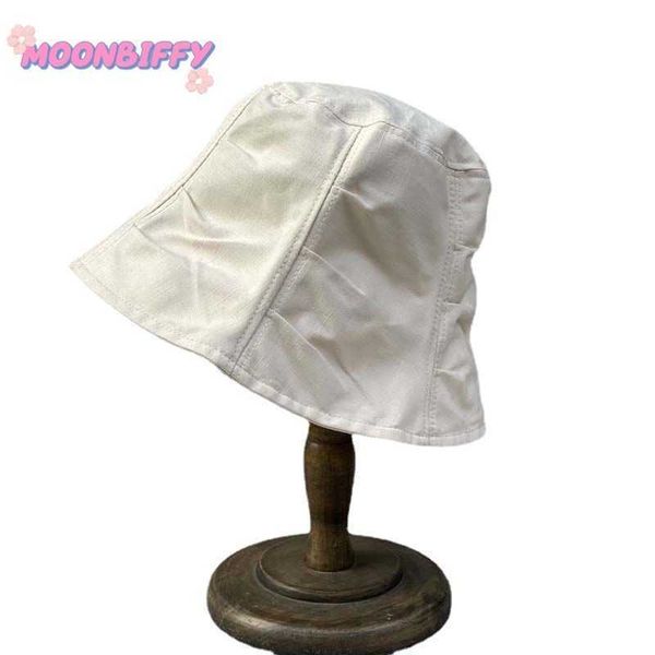 

stingy brim s for women pleated solid color summer sunscreen sunshade waterproof basin all-match fisherman japanese bucket hat 1209, Blue;gray
