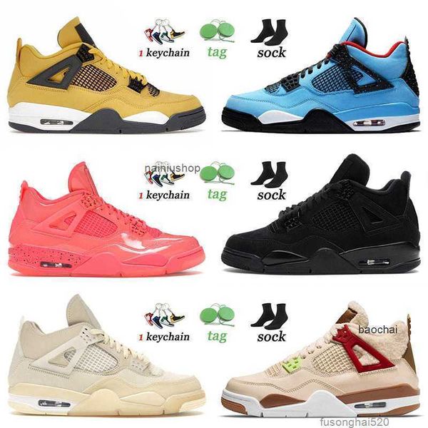 

2023 casual fashion basketball shoes air jorden 4 4s iv mens women jumpman cactus jack black cat sail white cement university blue trainers
