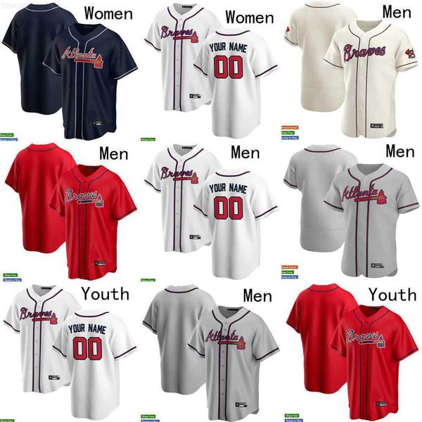 

baseball jersey men women youth atlanta 1 ozzie albies 13 ronald acuna jr. 20 marcell ozuna 27 austin riley 7 dansby swanson 28 matt olson b, Blue;black