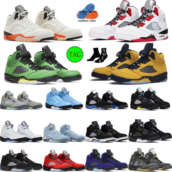 

fire red 5 5s jumpman men basketball shoes concord off noir easter racer blue sail jade horizon green bean mens trainers sports sneakers unc