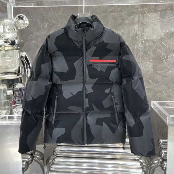 

mens down jackets hooded designer warm parka stand collar winter coat size m-3xl, Black