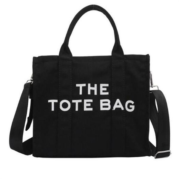 

marc canvas women large totes bag with logo shoulder bags cloth shopper letter printing crossbody shoppingbga handbag ins255g