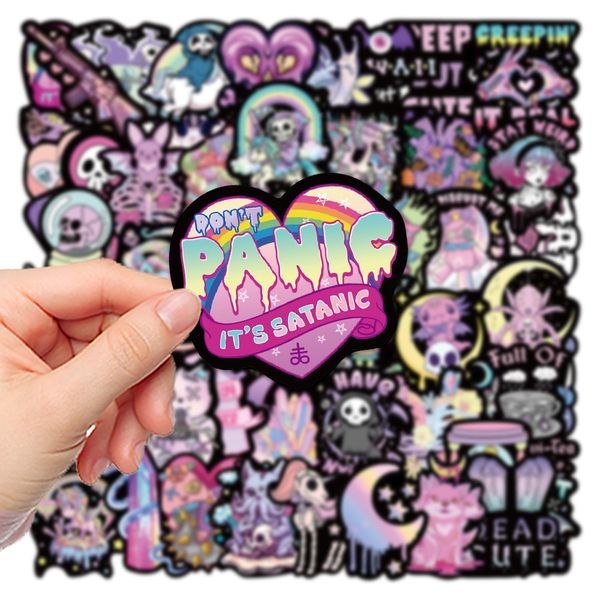 

50pcs/lot skateboard graffiti stickers dark gothic for car lapipad bicycle motorcycle helmet ps4 phone kids toys diy decals pvc water bottle