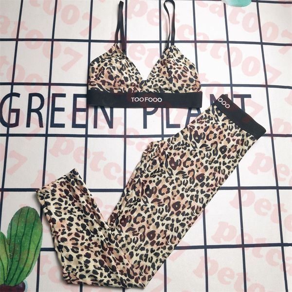 

leopard swimwear womens yoga clothes bra pants two piece letter logo swimsuit