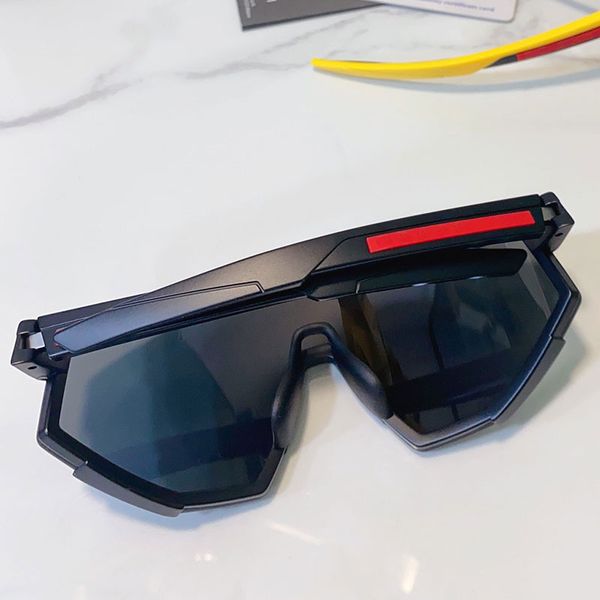 

622s ns sports sunglasses sps04w linea rossa impavid glasses nylon frame front in rubberized black cedar color lens 100% uva/uvb protection, White;black