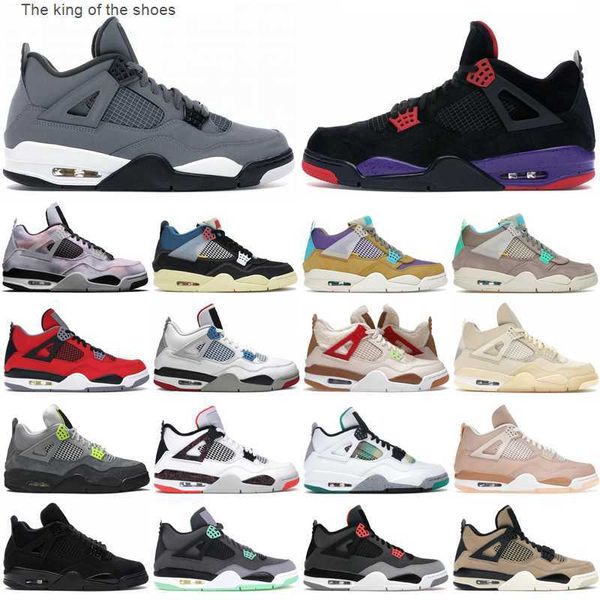 

2022 new sail 4 4s mens basketball shoes sneakers black cat red thunder shimme neon green metallic taupe haze desert moss white cement women